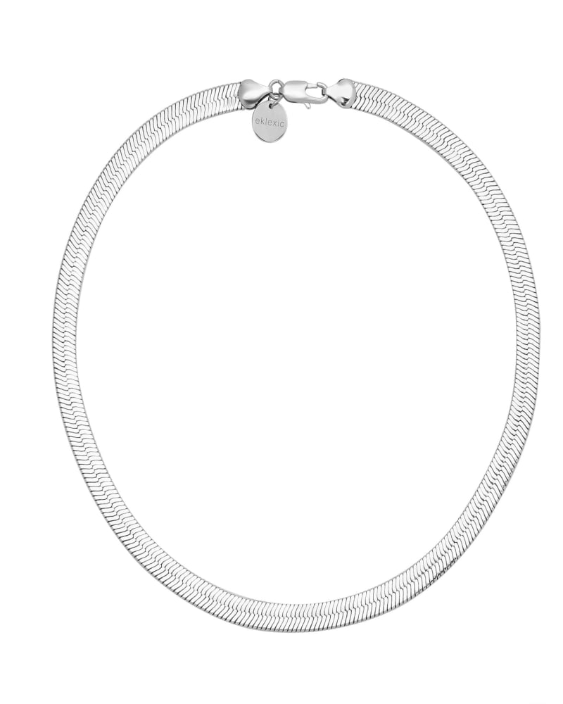 Front of a size 9" 5mm Viper Chain Anklet 9" Silver in Silver by Eklexic. | dia_product_style_image_id:283623